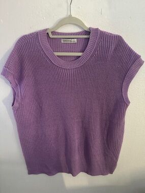 Zenana Outfitters Lavender Knit Crew Neck Sweater Vest